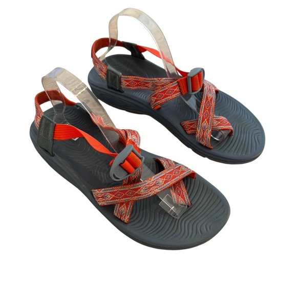 Chaco Z2 Women's Sandals Diamond Orange Silver Gray Size 11 - Picture 1 of 7